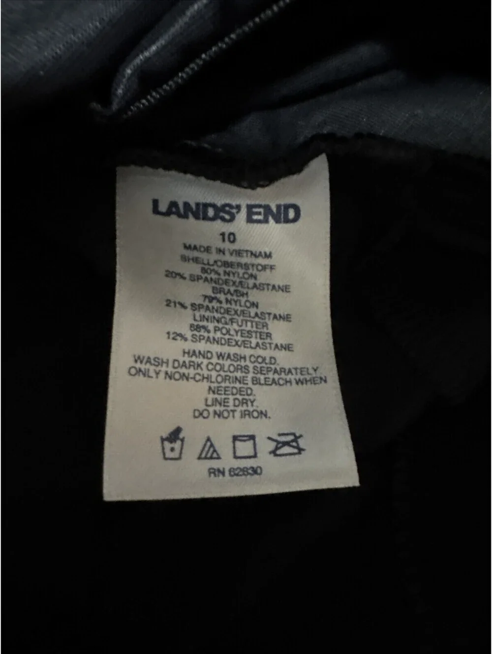 Lands' End Tankini size 10 Adj. Straps Underwire Tank Top Swim Top Long Dress
